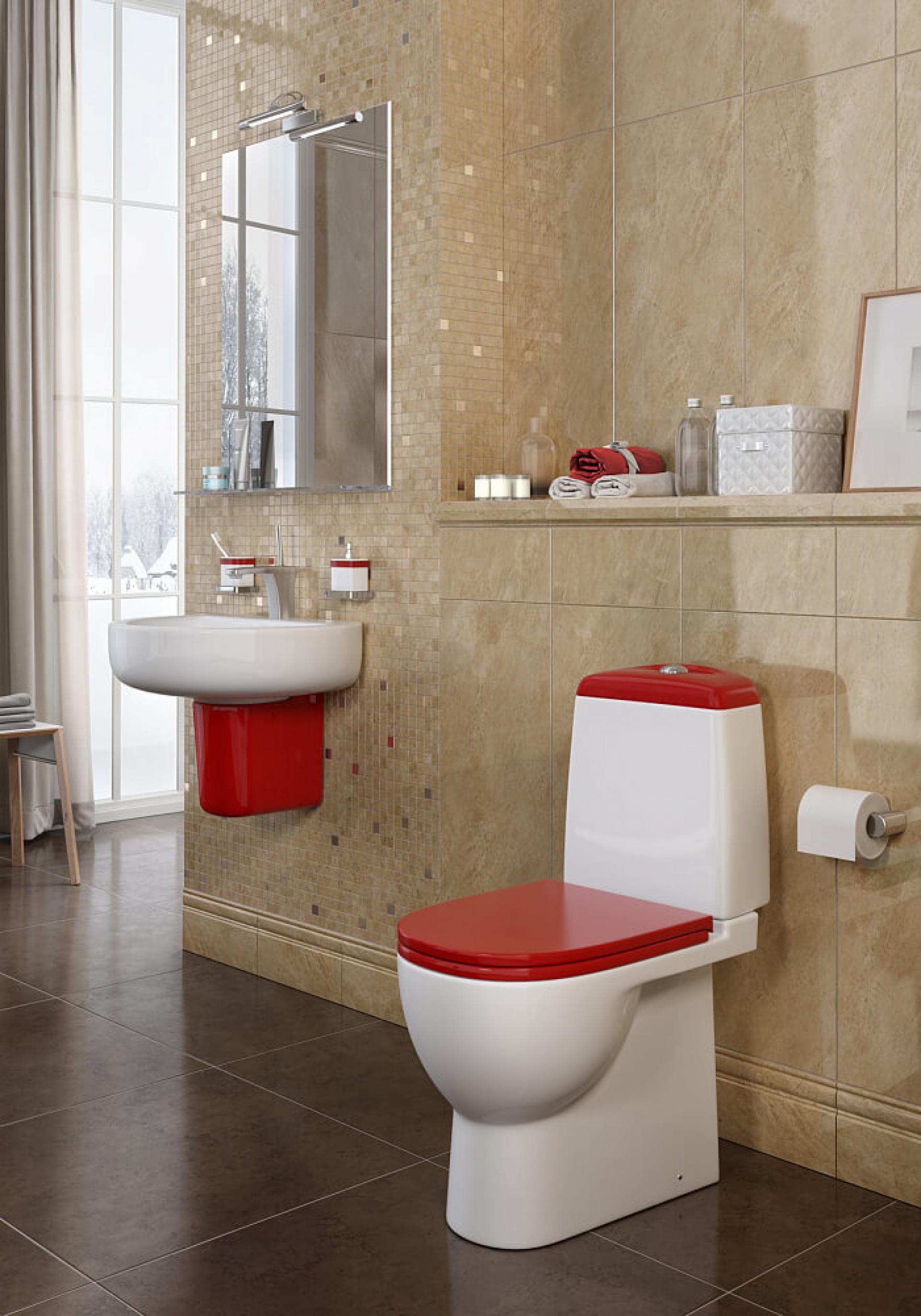 Фото: Унитаз-компакт Sanita luxe Best Color Red BSTSLCC07110522 с микролифтом Roca в каталоге